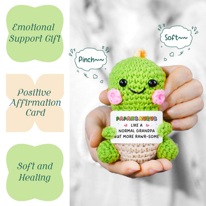 AceThrills Papaw Gifts for Papaw Birthday Gifts from Grandkids for Fathers Day Christmas - Handmade Crochet Funny Cute Dinosaur Papawsaurus