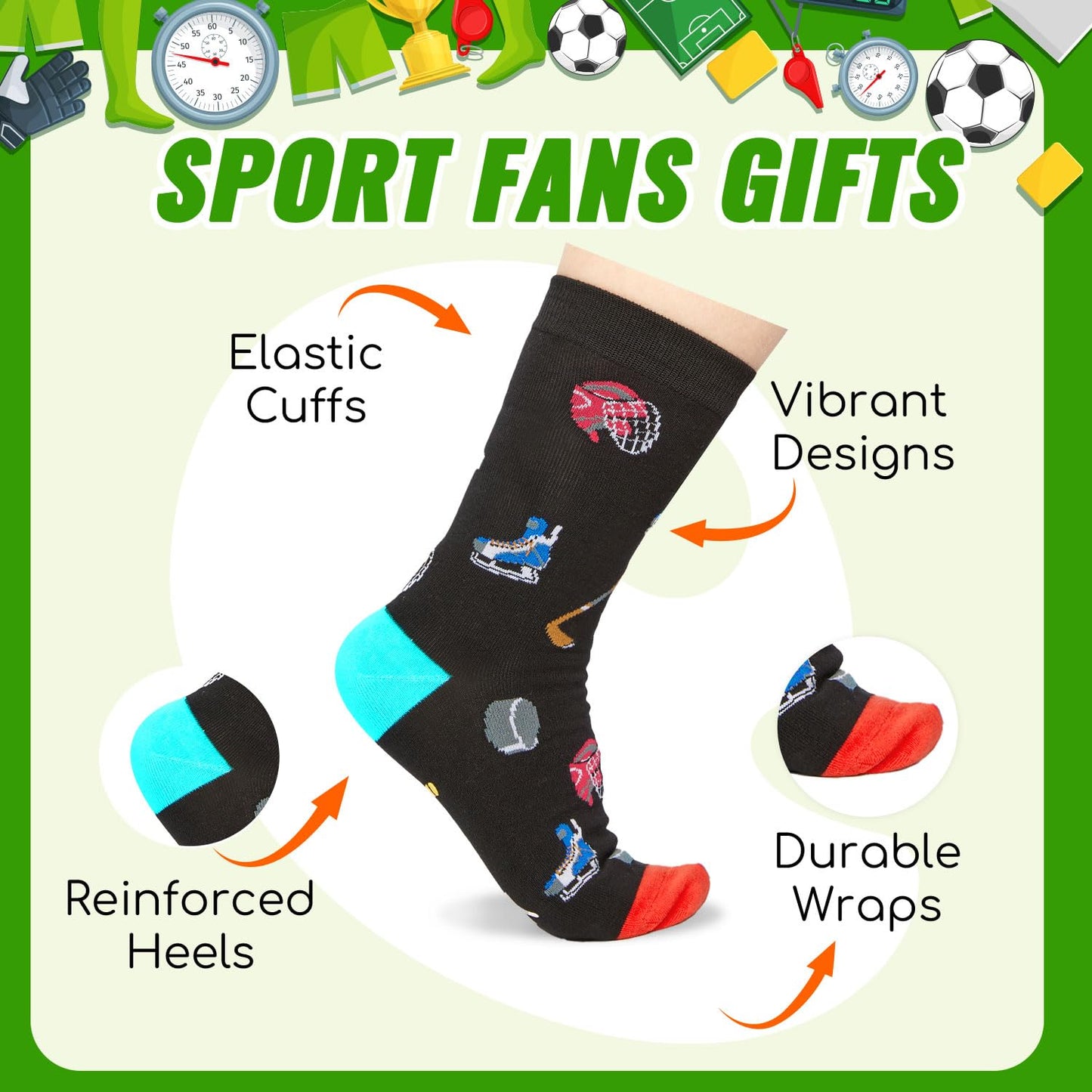 Gamer Gifts for Teens Boys - Sports and Gaming Socks for Kids Aged 4-18, Stocking Stuffers