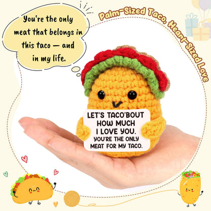 Gifts for her Him Boyfriend Girlfriend I Love You Birthday Anniversary Small Gifts for Men Women Wife Husband Easter Basket Stuffers Valentines Engagement Wedding Gift Ideas for Couples Taco Crochet