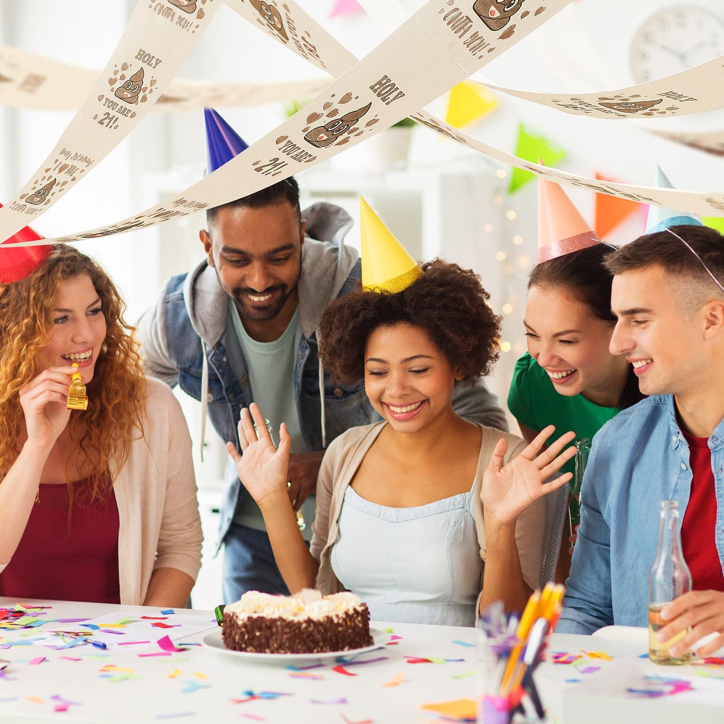 21st Birthday Gifts for Her Him - Happy Prank Toilet Paper - 21st Birthday Decorations Party Supplies Favors - Novelty Bday Present for Boy Girl, Men Women, Guys, Friends - 21 Year Old Funny Gag Gifts