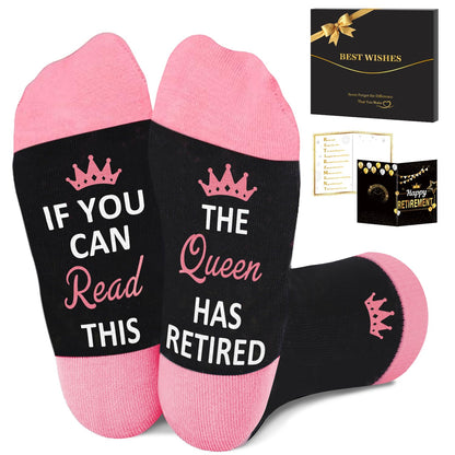 Juesly Retirement Gifts for Women, Funny Socks Retirement Gifts for Woman Box Ready for Present