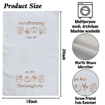 in My Sourdough Era Sourdough Flour Sack Kitchen Towels Funny Sourdough Kitchen Towel Gifts for Baker Mom Grandma, Sourdough Bread Towel Sourdough Bread Baker Gifts Bakers Lover Towels 16x24