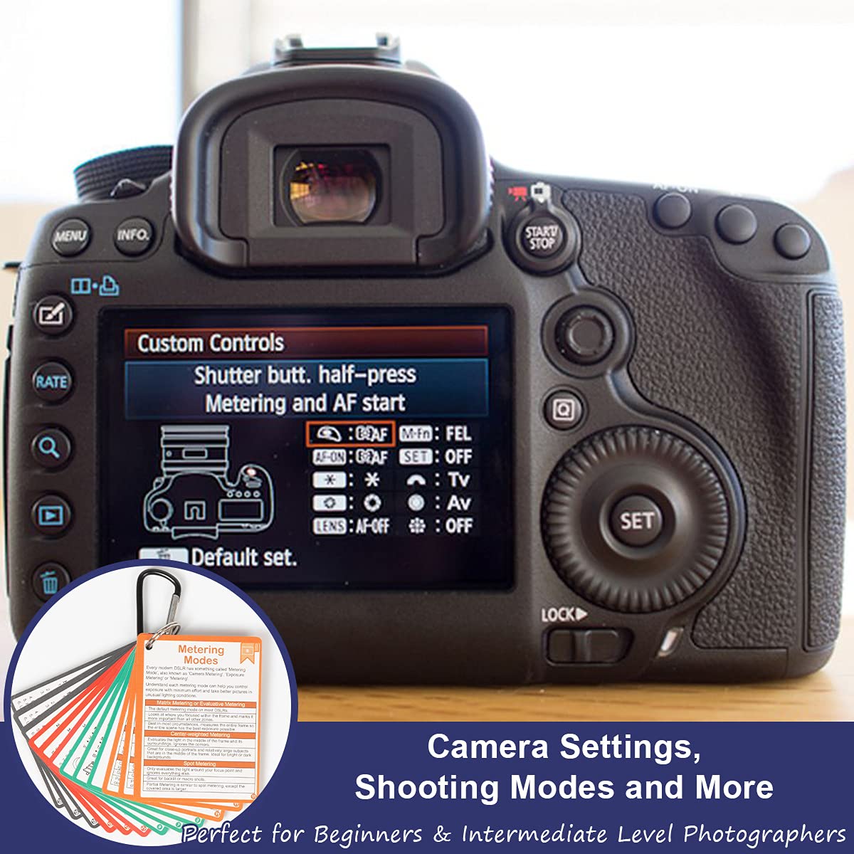 DSLR Cheat Sheet Photography Accessories Camera Accessories for Canon Nikon Sony Photography Gifts for Photographer Quick Reference Cards Guides Tips Settings Exposure Modes Composition And More 4×3in