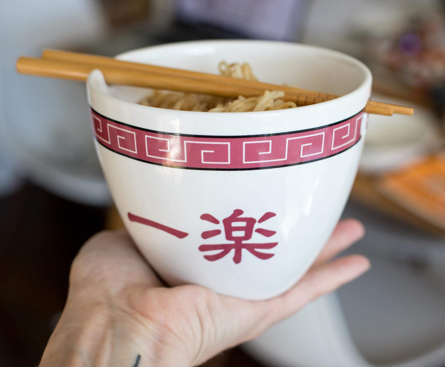 Naruto "Ichiraku Ramen Japanese Ceramic Dish Set | 16-Ounce Ramen Bowl and Chopsticks Set