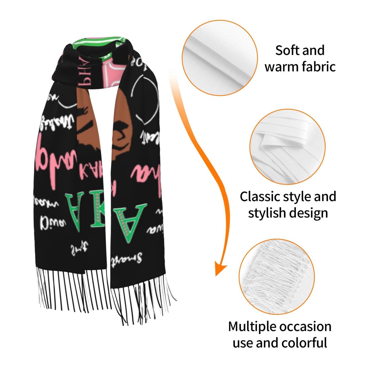 Scarf Sorority Gifts For Women Shawl Cashmere Long Large Warm With Tassel