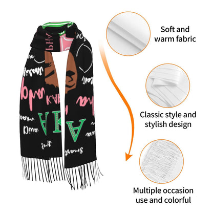 Scarf Sorority Gifts For Women Shawl Cashmere Long Large Warm With Tassel