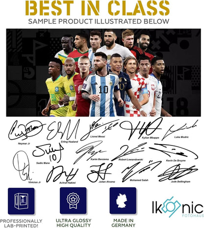 Ikonic Fotohaus Cristiano Ronaldo Lionel Messi Neymar Jr Kane Pedri Mbape Signed Photo Autograph Print Wall Art Home Decor