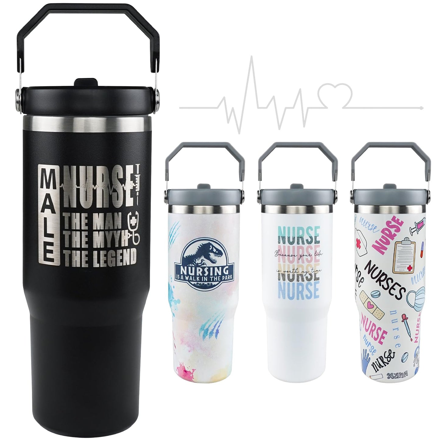 OccuPied Nurse Tumbler - 30 Oz Insulated Coffee Cup, Water Bottle & Drinking Glass - Male Nurse Gifts for Men, Medical Assistant Gifts for Him