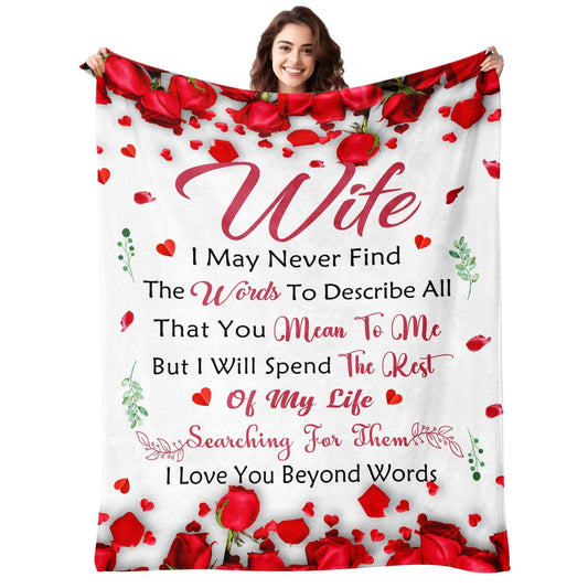 Gifts for Wife from Husband - Anniversary Wedding Gifts for Women - Wife Birthday Ideas - Romantic I Love You Gift for Her - Valentines Present for Her - to My Wife's Blanket 50"x60"