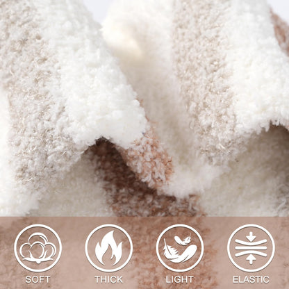 Fuzzy Socks for Women Cozy Warm Fluffy Winter Valentine's Day Gifts Slipper Plush Soft Spa Socks 5 Pairs