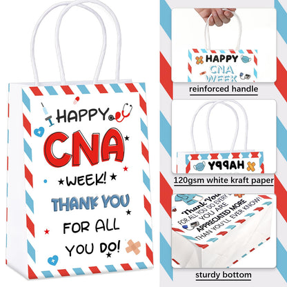 Gilprop 48 Pcs CNA Week Gifts Bags Bulk Double Sided CNA Thank You Bags Certified Nursing Assistant Appreciation Gift for Medical Journal Medical Assistant Nursing Student Graduation Retirement