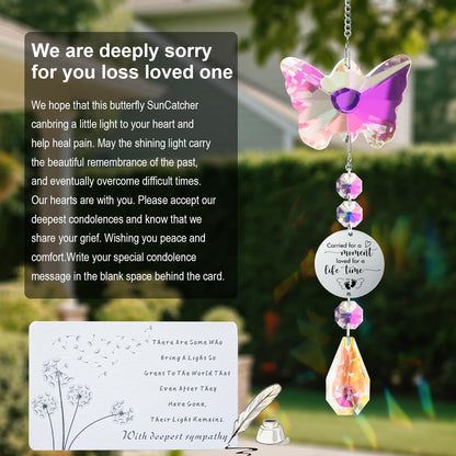 Butterfly Suncatcher Memorial Sympathy Gifts for stillbirth Infant,Baby Pregnancy Loss, Miscarriage Keepsake Gifts for Mothers Dad Mom Parent