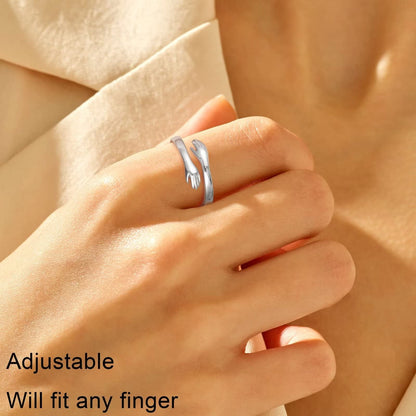 Yesteel Mothers Day Gifts - S925 Sterling Silver Hug Ring for Women Teen Girls, Adjustable Ring Jewelry Mothers Day Birthday Gifts for Daughters Mom Sister Wife Friends Grandma