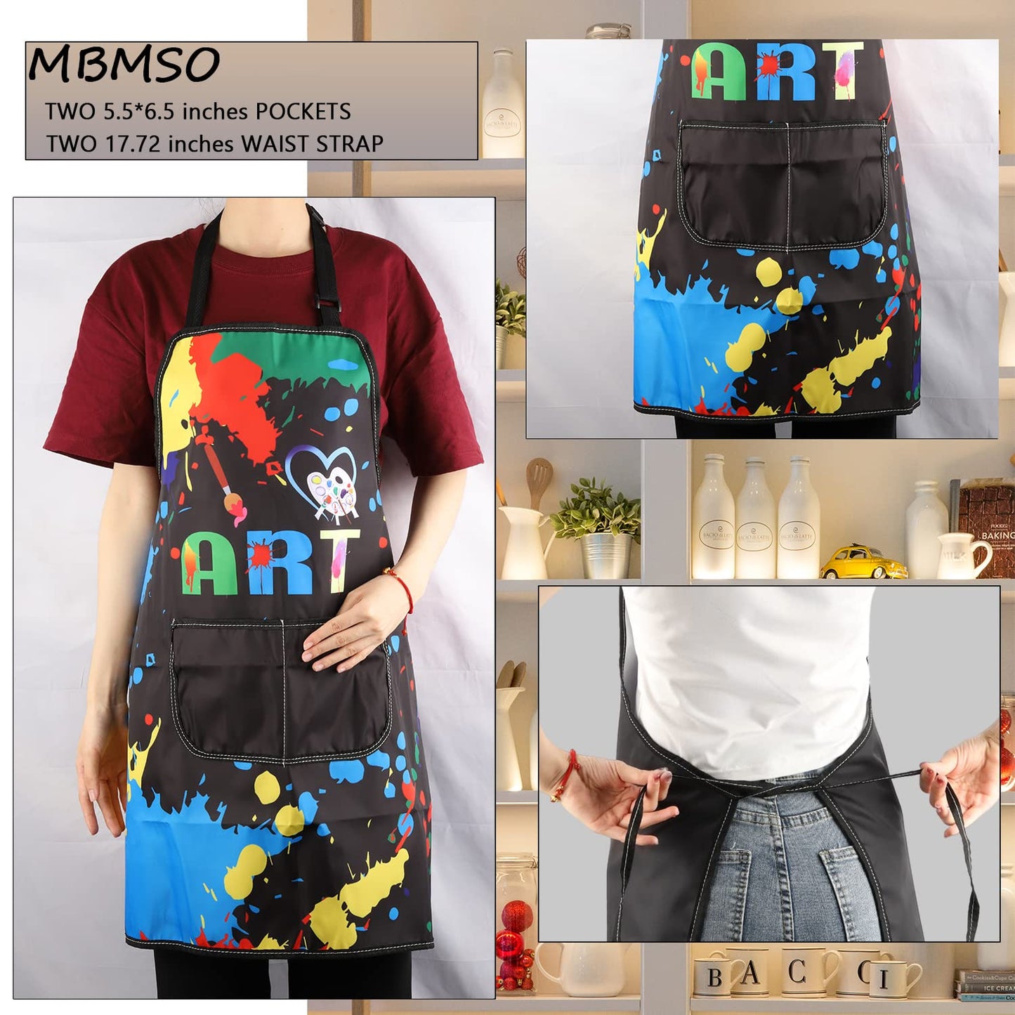 MBMSO Painting Artist Apron with Pockets Artist Painter Gifts Art Lover Gift for Art Teacher Student Painter Apron Waterproof