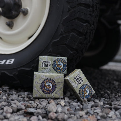 Bali Soap Grease Monkey - Natural Bar Soap for Men, Mechanic Gifts - Activated Charcoal Scrub, Exfoliating, Moisturizing, 1-Pack 7oz