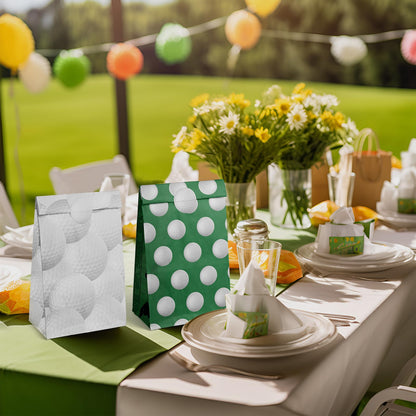 Golf Party Favor Bags – 24 Pcs Golf Gift Bags with 5 Designs, Paper Goodie Bags for Sports Theme Birthday Party Decorations and Golf Event Supplies