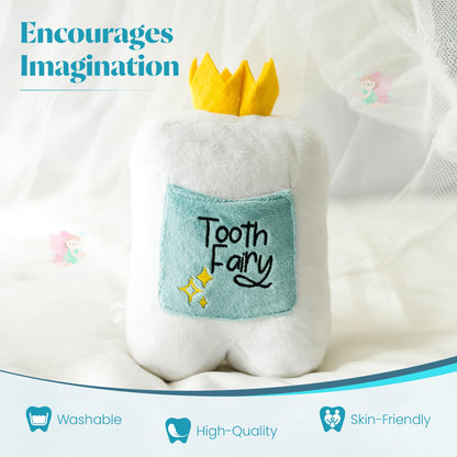 Cairn Tooth Fairy Pillow for Boys and Girls - Soft Plush Tooth Fairy Box Alternative with Pocket - Modern Keepsake Gift for Kids Losing Teeth - Squishable Stuffed Animal Co