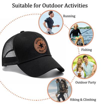 Fathers Day Dad Gifts from Daughter Son Wife, Unique Father's Day Hat for Dad Stepdad Husband Grandpa Uncle Him Men, Adjustable Baseball Cap Birthday Black