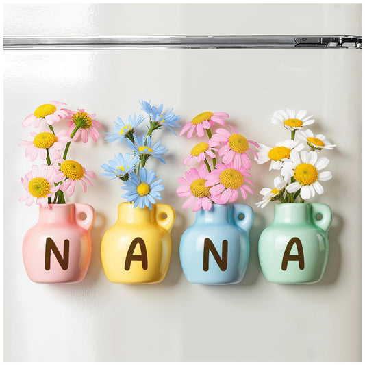Nana Gifts, Birthday Gifts for Nana from Grandkids, Mini Vase Fridge Magnets for Nan Nanny Grandma for Christmas Mothers Day