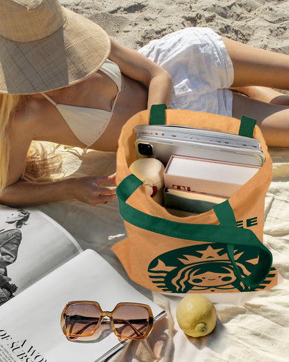 Miss Adola Aesthetic Canvas Tote Bag - Reusable Shoulder Tote Bag for Women Lady Casual Vacation, Shopping, Work, Gym