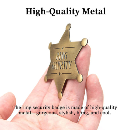 Ring Security Badge Metal Ring Bearer Gift Wedding Accessories for Party, Rehearsal, Kids, Boys, Wedding Souvenirs