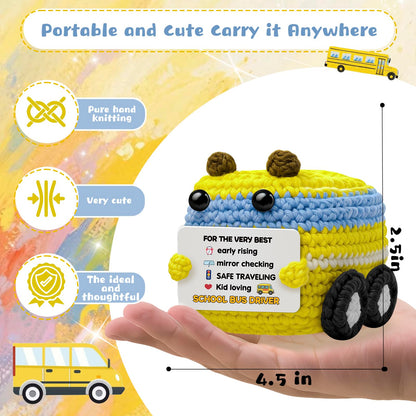 Bus Driver Appreciation Gifts for School Bus Drivers Cute Handmade Crochet School Bus Driver Gifts School Stocking Stuffers Mens Christmas Stocking