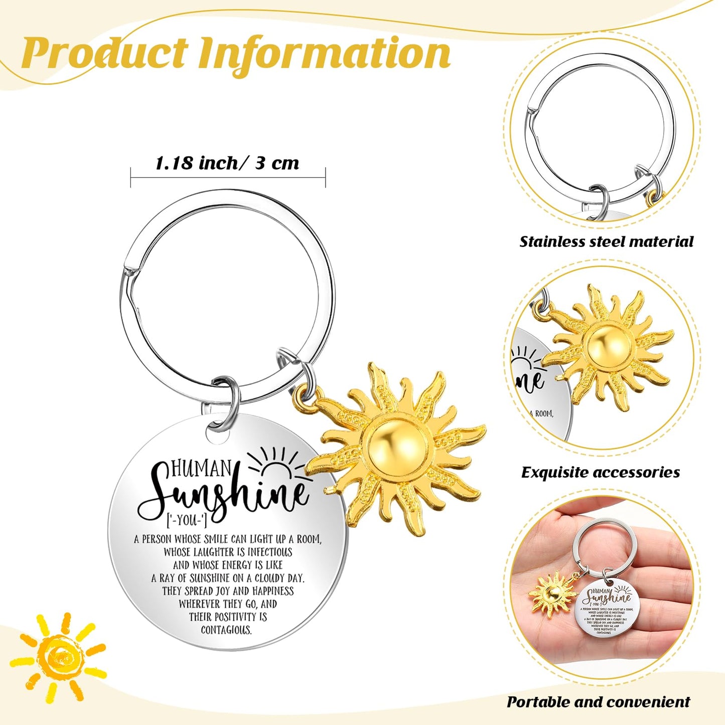 Crtiin 3pcs Human Sunshine Makeup Bag Gifts Sets Inspirational Thank You Gifts for Woman Human Sunshine Makeup Bag 11.2 oz Novelty Coffee Mug Keychain Christmas Birthday Coworker
