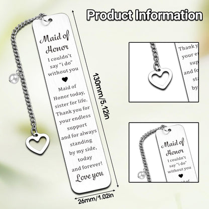 Maid of Honor Gifts Bookmark, Bridesmaid Gift from Bride, Maid of Honor Proposal Gifts, Bridesmaid Proposal Gift, Bridal Shower Bachelorette Party Wedding Present for Maids of Honors Bridesmaids