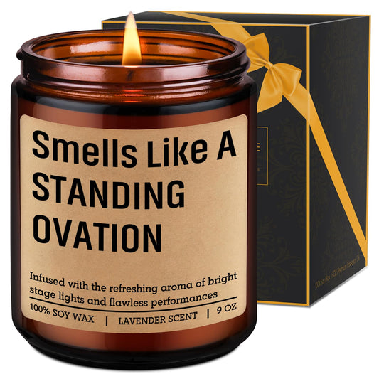 LEADO Funny Standing Ovation Candle, Stage Performers Gifts - Theater Gifts for Actors, Singers, Dancers, Theater Kid, Student, Graduate - Musical Theatre, Graduation, Acting Ideas for Women Men Girls