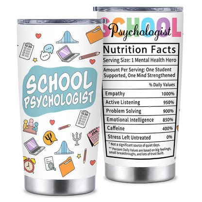 School Psychologist Gifts for Women, School Psychologist Appreciation Gifts 20oz Stainless Steel Tumbler