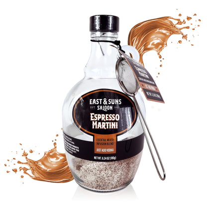 MR Infusion Bottle with Metal Strainer – Cocktail Kit for Espresso Martini, Premium Reusable Cocktail Mixer Bottle for Home Bars and Alcohol Gifts