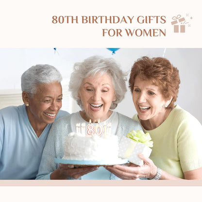 Storieme 80th Birthday Gifts for Women: Best Happy Birthday Gift for 80 Year Old Woman Moms Grandmothers Friends Unique Birthday Angel Figurine Decorations