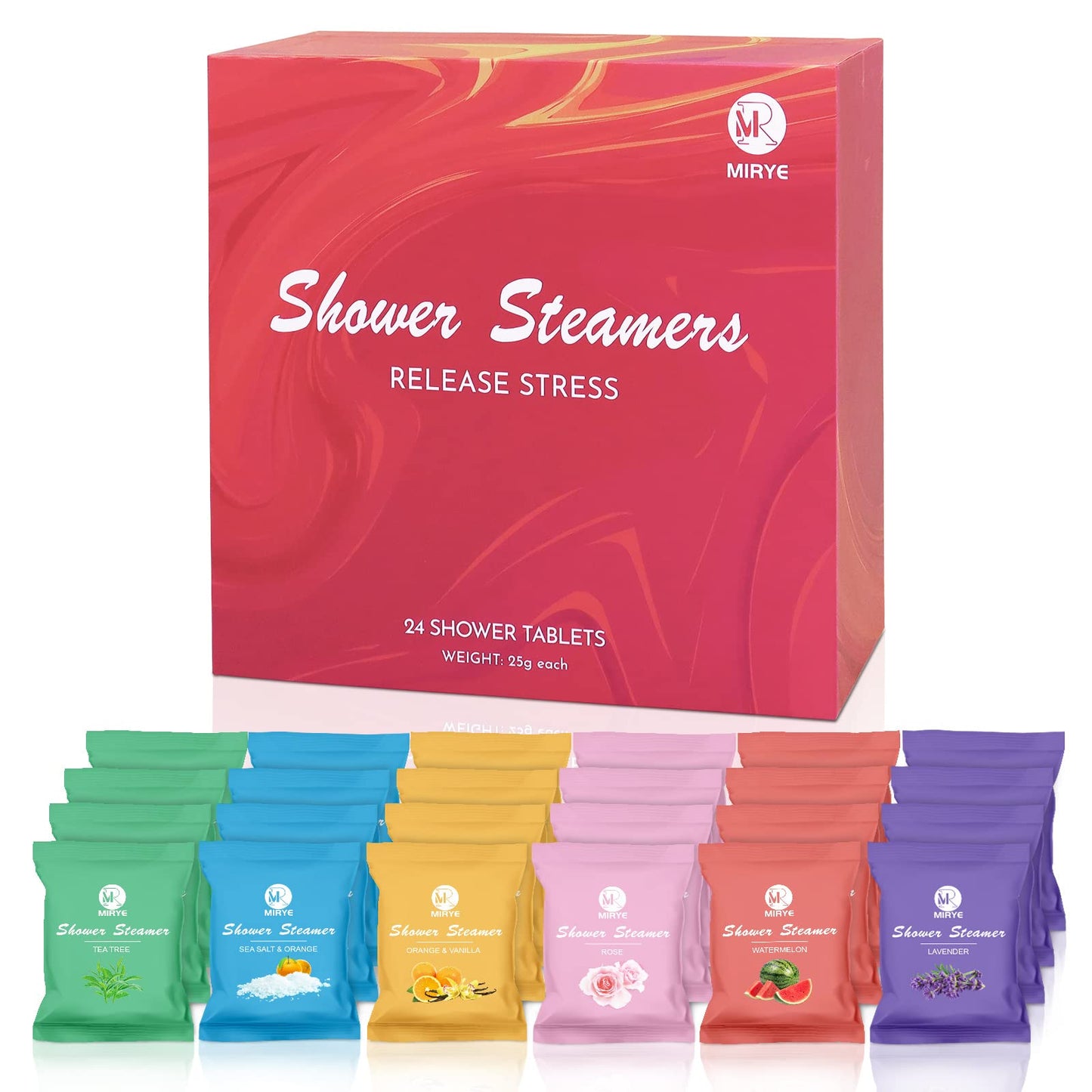 Shower Steamers Aromatherapy 24-Pack, Self Care Spa Gifts for Women& Men, Stress Relief with Natural Essential Oils, Fathers Day Spa Gifts for Husband Dad Him Adults, Appreciation Gifts