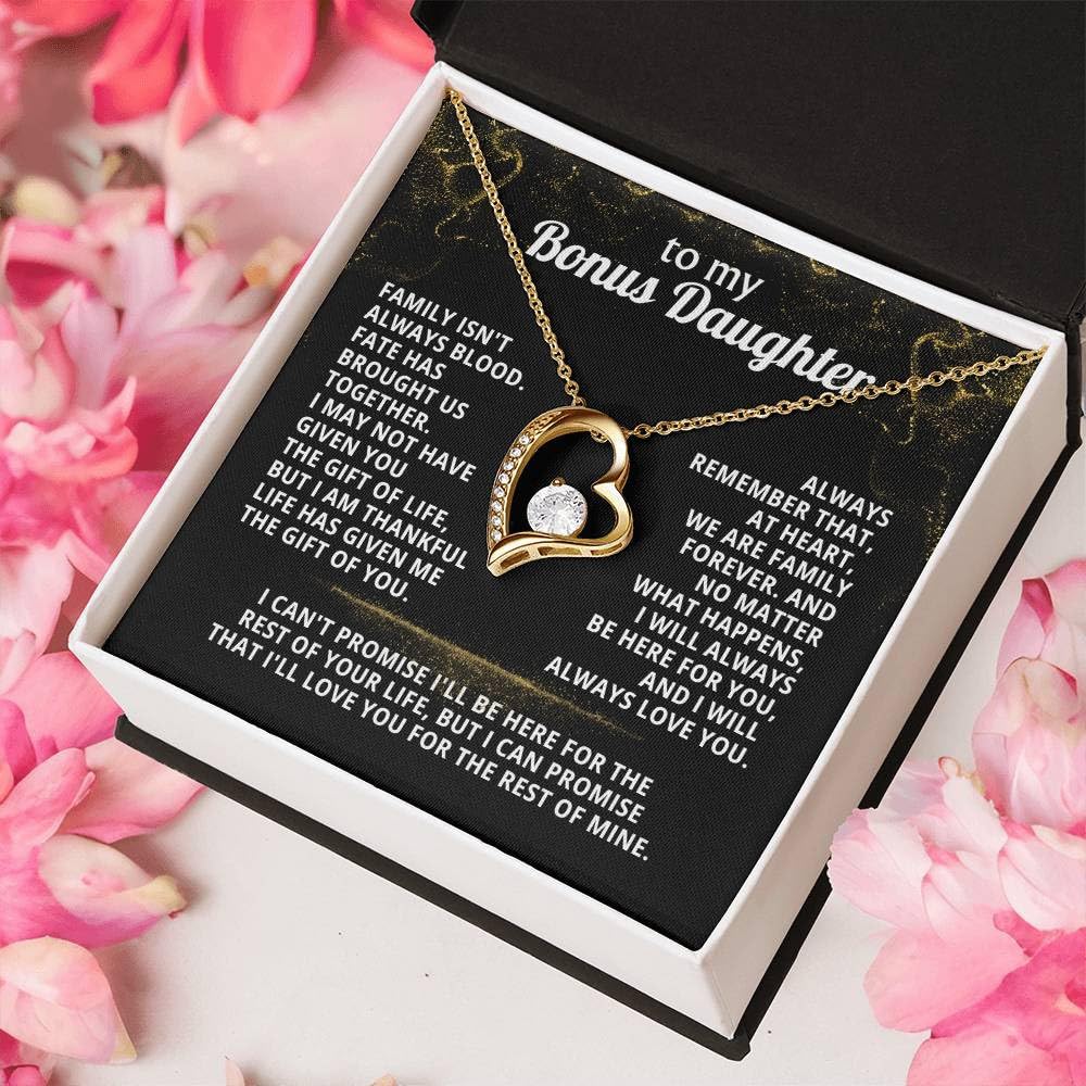 Jewelry TO MY BONUS DAUGHTER From Dad, Gift from Dad, Christmas, Necklace for bonus daughter, Birthday, Step daughter, Adult, FAMILY FOREVER