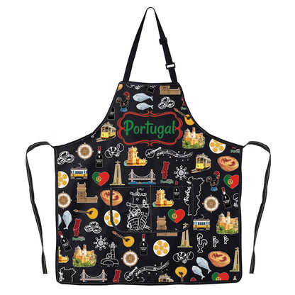G2TUP Portugals Apron With Pockets Portugals Kitchen Gifts Portugal Cooking Apron Portuguese Gifts
