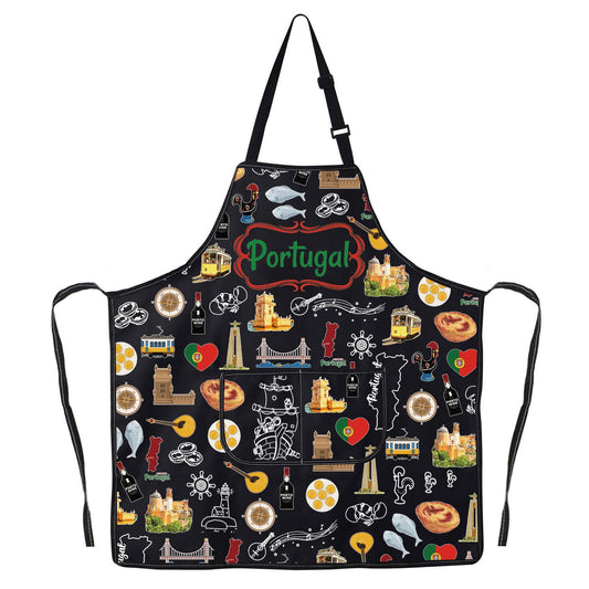 G2TUP Portugals Apron With Pockets Portugals Kitchen Gifts Portugal Cooking Apron Portuguese Gifts