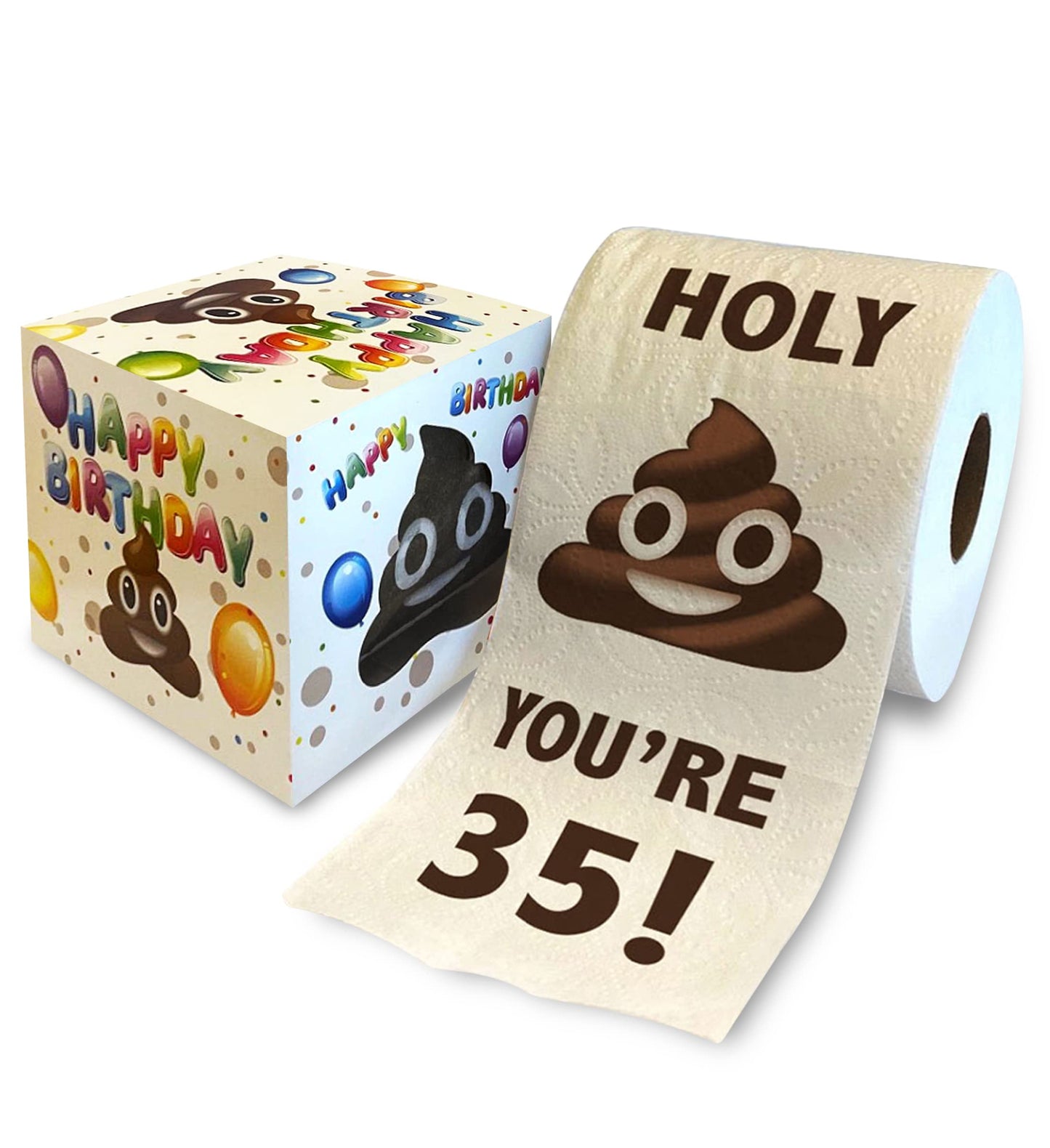 Printed TP Holy You're 35 Birthday Toilet Paper Gift - 35th Bday Party Funny Birthday Gift Joke Toilet Paper Prank, Novelty Unique Birthday Presents for Men, Women, Family, Friends - 500 Sheets