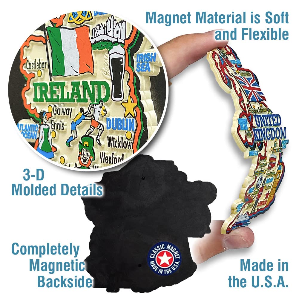 Germany Jumbo Country Map Magnet by Classic Magnets, 3D Rubber Vintage-Style Collectible Souvenirs and Gifts Made in the USA
