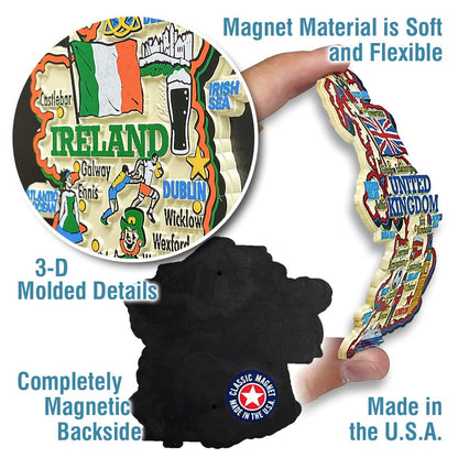 Germany Jumbo Country Map Magnet by Classic Magnets, 3D Rubber Vintage-Style Collectible Souvenirs and Gifts Made in the USA