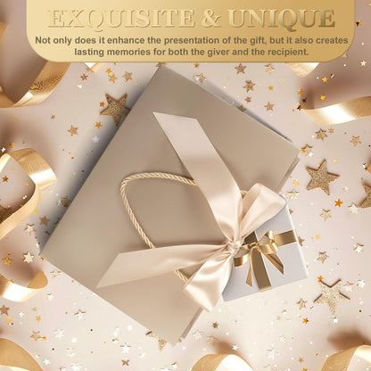 Ninsula 2 Pcs Large Gift Bag, Birthday Gift Bag With 2-Color Ribbon, 2 Greeting Cards and 4 Sheets Tissue Paper, Portable Paper Gift Bag for Birthday Parties, Wedding Parties, Baby Showers, Christmas