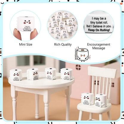 Gejoy 25 Pcs Mini Rubber Toilet Roll Toys Positive Gifts Mini Toilet Rolls Decorations and Encouragement Birthday Motivational Gifts for Colleague Staff Teacher