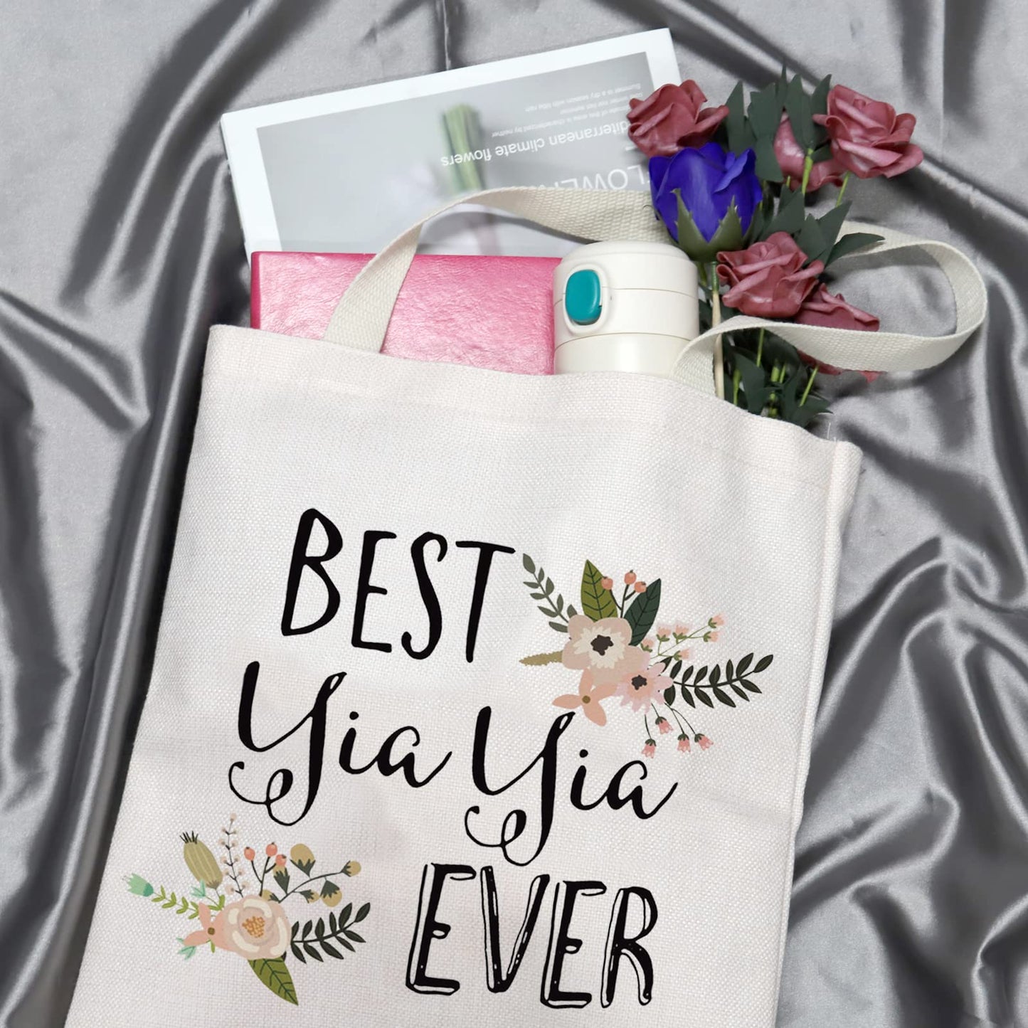 GJTIM Yiayia Gift Best Yiayia Ever Gift Grandma Toiletry Travel Bag Gift for Grandma