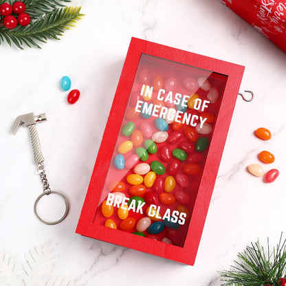 Funny Gift Emergency Box w/Hammer, Break in Case of Emergency Box, Personalized Prank Gag Gift for Birthday Holiday, Funny Office Desk Decor, White Elephant Gift for Friend Coworker Family