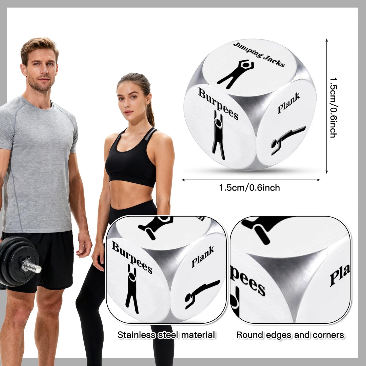 Bicfuiot Gym Gifts for Men Workout Fitness Gifts for Gym Rats Women Men Cool Fitness Lovers Stocking Stuffers Funny Exercise Gift Equipment Home Workout Accessories Gear Decision Dice