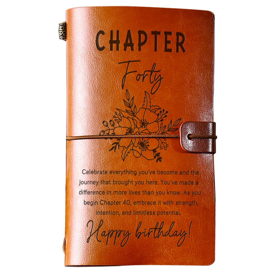 PRSTENLY 40th Birthday Gifts for Women Her, 140 Page Refillable Leather Journal 40 Year Old Birthday Gift for Women, Funny 40 Bday Gifts for Wife Daughter Sisters Friends Daughter In law Female