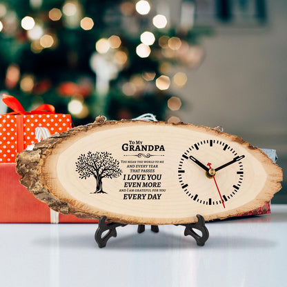 BeauGift Grandpa Gifts, Wooden Clock Birthday Gifts for Granddad from Grandkid Grandson Best Grandfather Ever Gifts to My Gramps Pops Opa Granddaddy