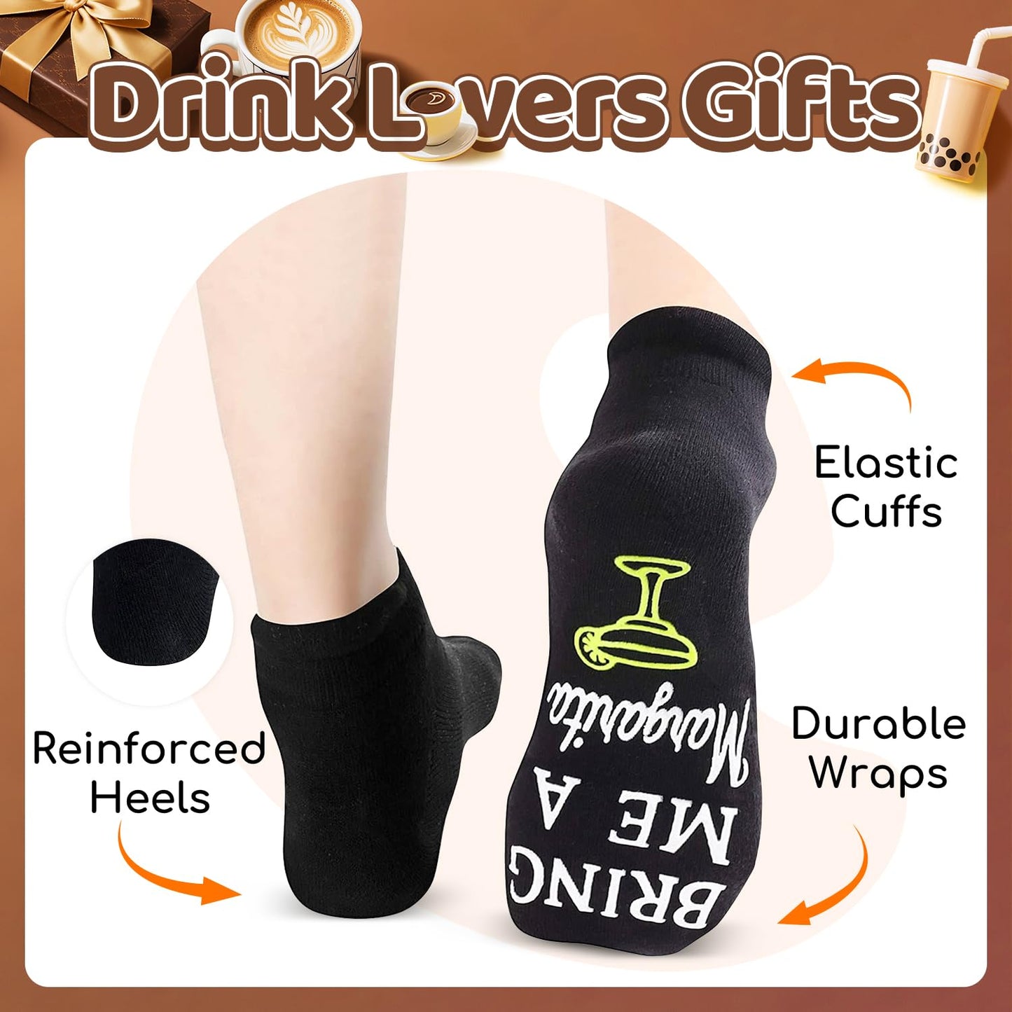 sockfun Drink Gifts for Men - Funny Margarita Socks for Drink Lover