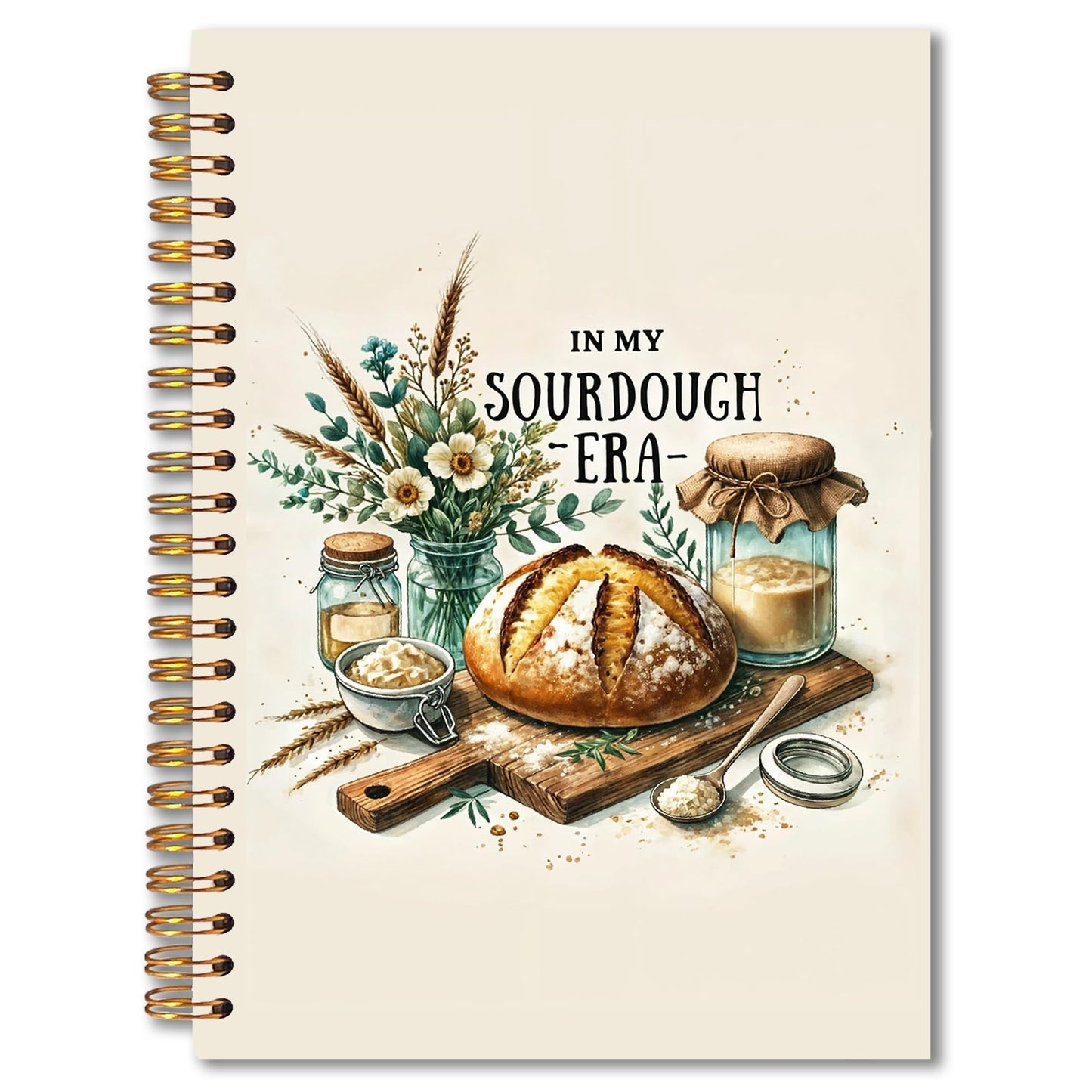 In My Sourdough Era Spiral Notebook 5.5x8.3, Sourdough Accessories Gift, Baking Lovers Gifts Journal, Gifts for Bread Bakers Notebook for Note Taking