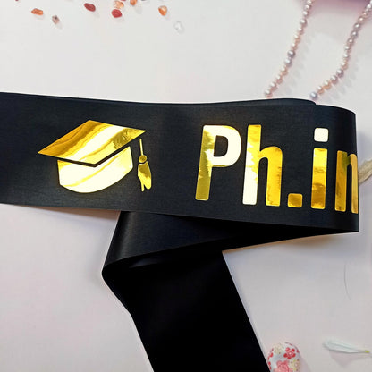 Magnusson's Garden PhD Graduation Sash, Ph.inisheD. Finished Phinally Done Graduation Gift for PhD Grads and Survivors, Class of 2026 Congrats Decor