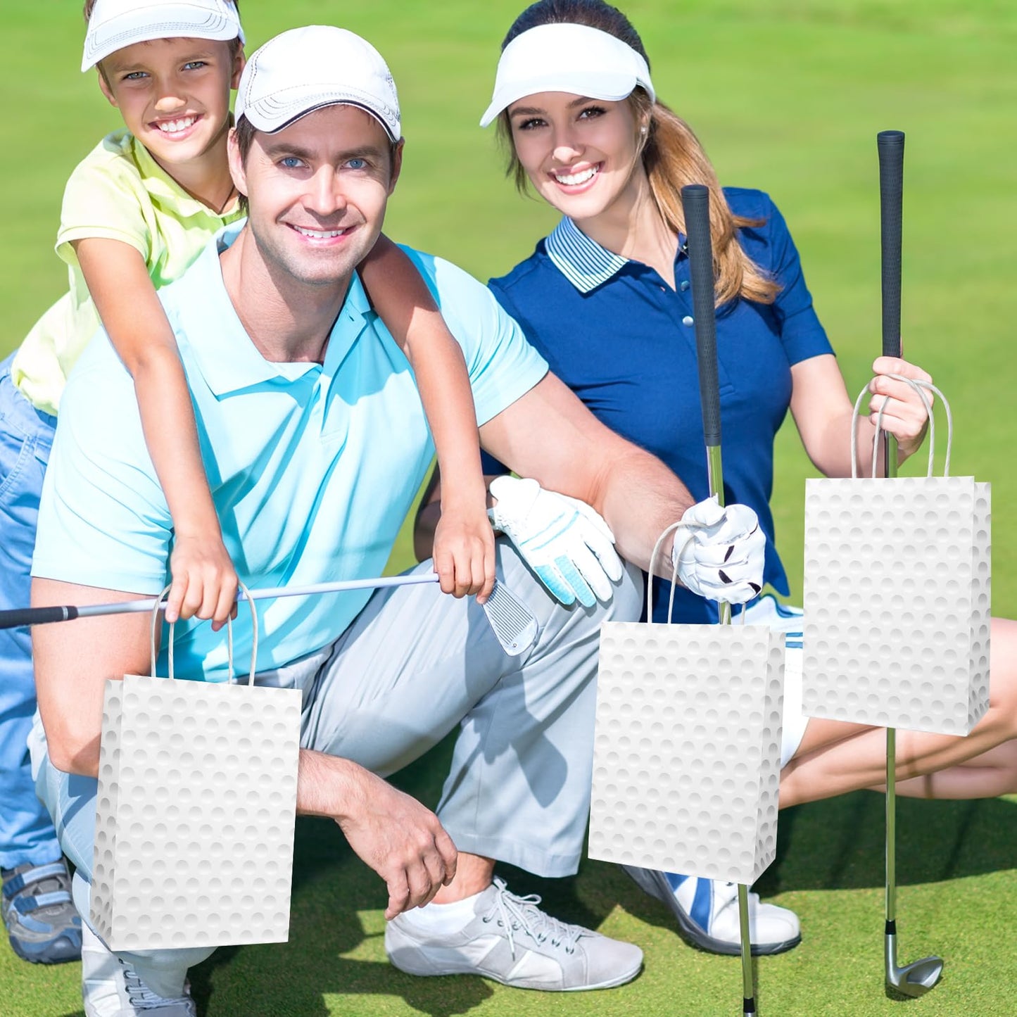 Lemicin 12 Pack Golf Gift Bag Golf Themed Party Favor Bags Candy Paper Goodie Bags with Handles Snack Party Favor Bag for kids Boys Birthday Baby Shower Decoration Supplies